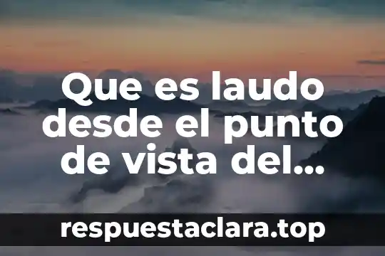 Que es laudo desde el punto de vista del derecho