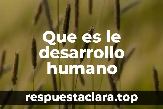 Que es le desarrollo humano