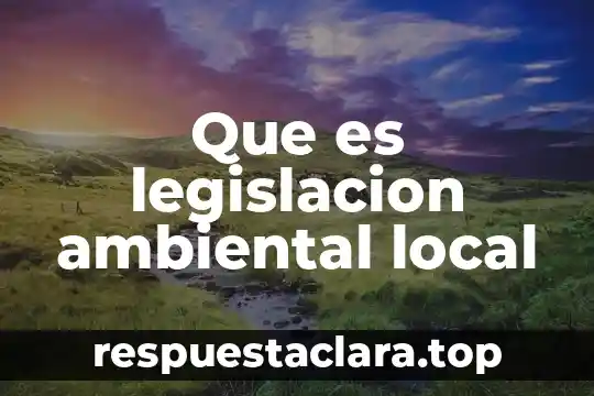 Que es legislacion ambiental local