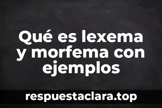Que es un sobrenombre ejemplos 5 Qué es lexema y morfema con ejemplos