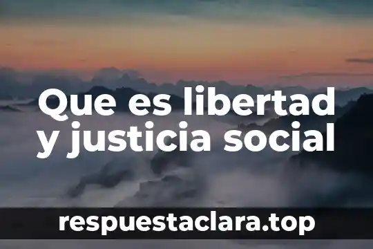 Que es la justicia social en la profesion 5 Que es libertad y justicia social