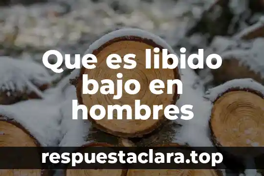 Que es libido bajo en hombres