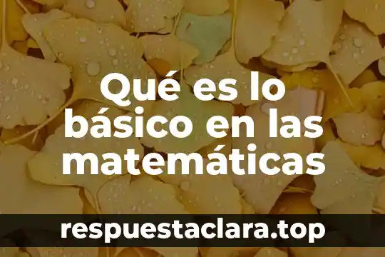 Qué es lo básico en las matemáticas