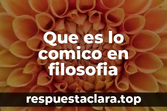 Que es lo comico en filosofia