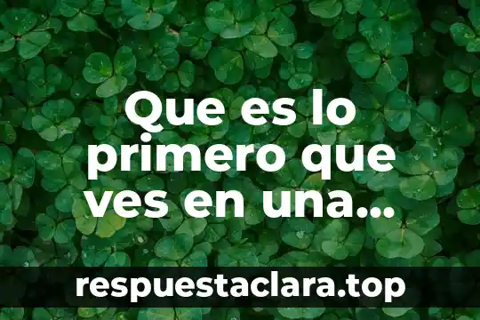 Que es lo primero que ves en una persona