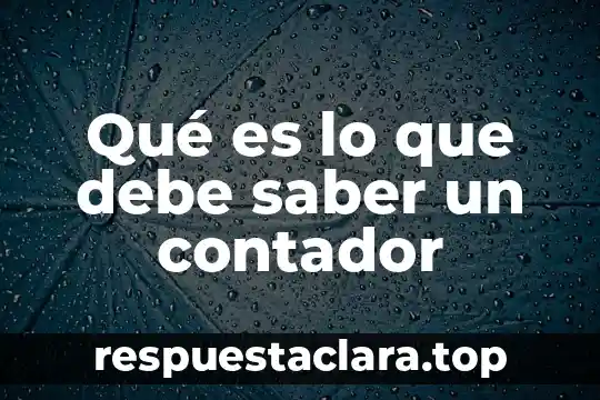 Que es ser contador público ITSH 5 Qué es lo que debe saber un contador