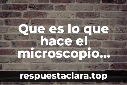 Que es un balanceo de linea y como se hace 5 Que es lo que hace el microscopio milimétrico