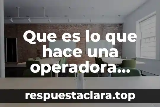 Anthony J D'Angelo que es lo que hace 8 Que es lo que hace una operadora automotriz