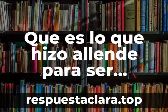 Que es lo que hizo allende para ser importante