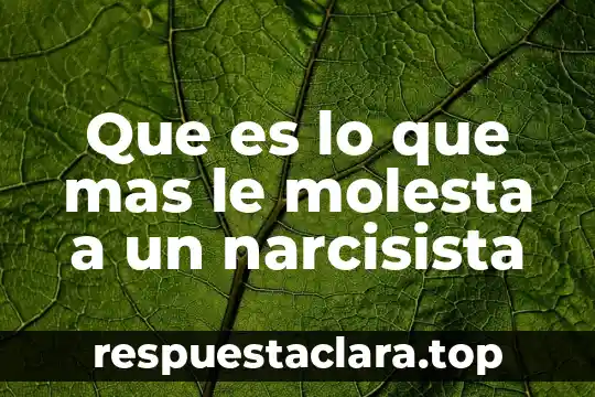 Que es lo que mas le molesta a un narcisista
