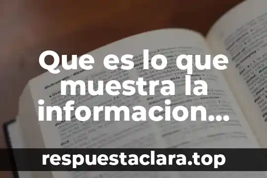 Que es la informacion disponibe 3 Que es lo que muestra la informacion financiera