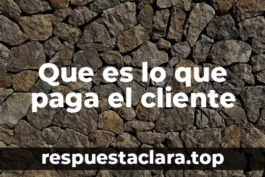 Que es lo que paga el cliente