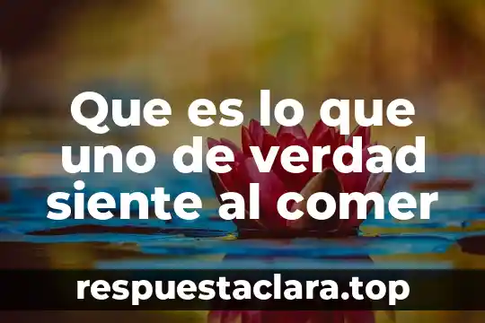 Que es lo que uno de verdad siente al comer