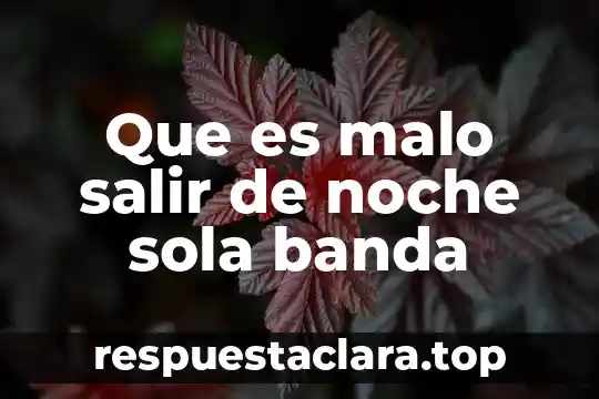 Que es cuartos noche definicion 4 Que es malo salir de noche sola banda