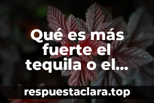 Qué es más fuerte el tequila o el whisky