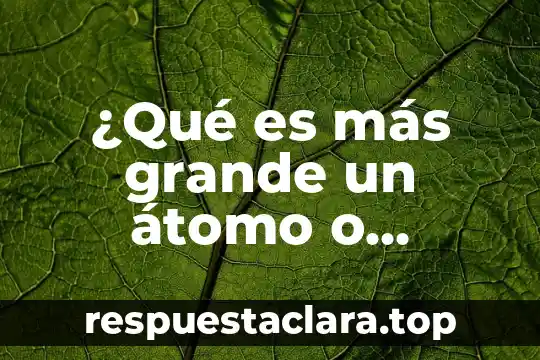 ¿Qué es más grande AVI o MP4? 8 ¿Qué es más grande un átomo o molécula?