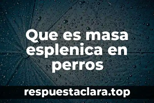 Que es masa esplenica en perros