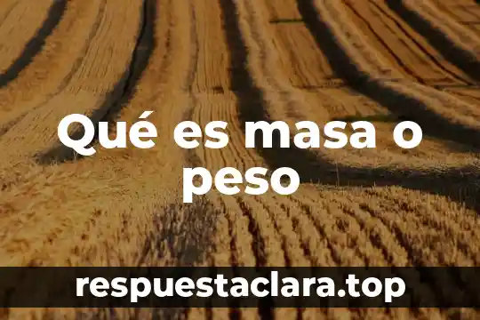 Qué es masa o peso