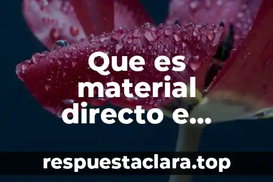 Que es signo directo 8 Que es material directo e indirecto