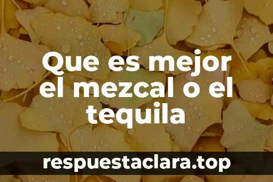 Que es mejor el mezcal o el tequila