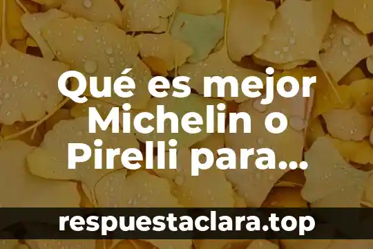 Qué es mejor Michelin o Pirelli para moto