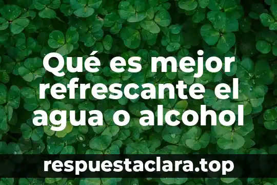 Qué es mejor refrescante el agua o alcohol