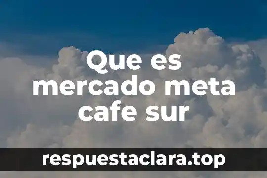 Que es mercado meta cafe sur
