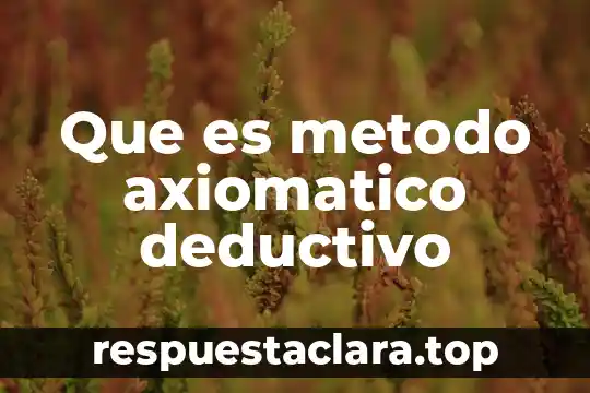 Que es el metodo unductivo y deductivo 6 Que es metodo axiomatico deductivo