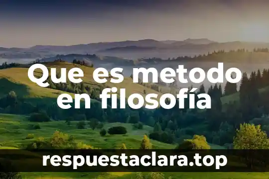 Que es metodo en filosofía