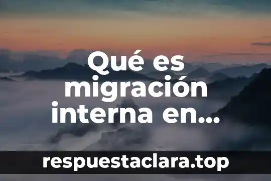 Que es una representación interna 4 Qué es migración interna en Venezuela