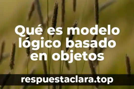 Qué es modelo lógico basado en objetos