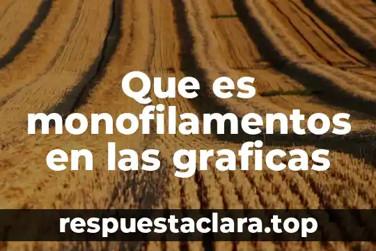Que es monofilamentos en las graficas