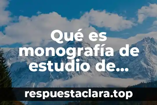 Qué es monografía de estudio de casos