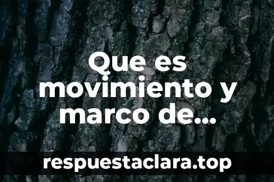 Que es movimiento y marco de referencia