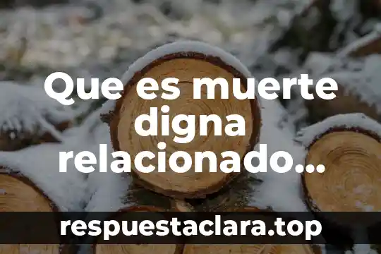Que es muerte digna relacionado con la bioetica