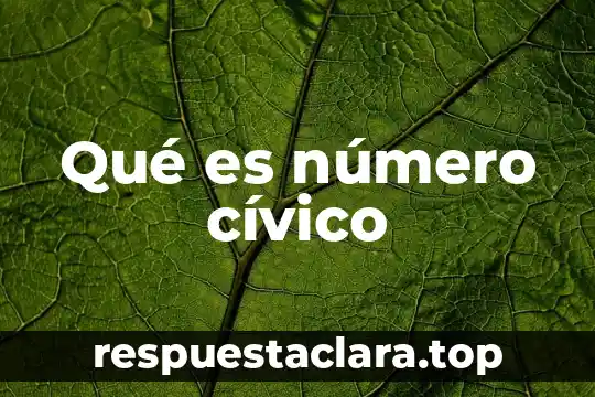 Qué es número cívico