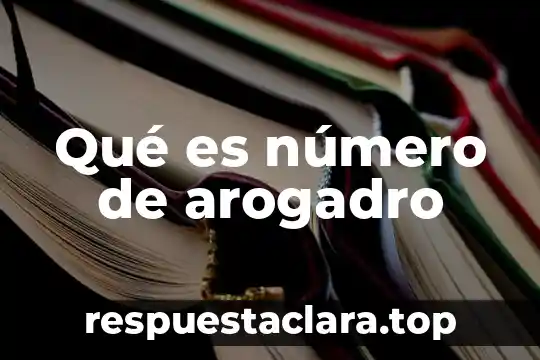 Qué es número de arogadro