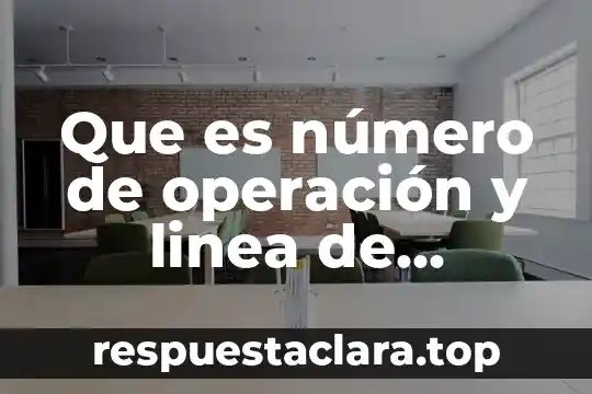 Que es número de operación y linea de captura