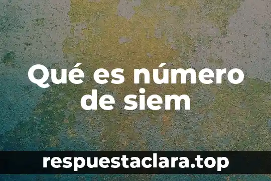 Número de dependientes que es 3 Qué es número de siem