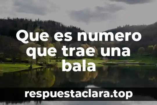 Qué es número de clase o intervalos 5 Que es numero que trae una bala