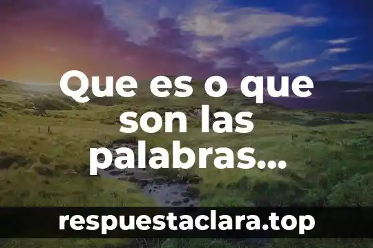 Que es o que son las palabras primitivas