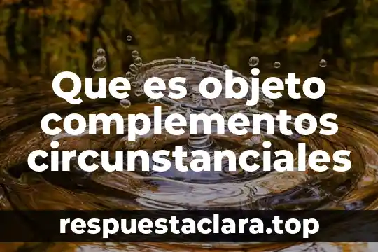 Que es un campo de estudio o objeto de estudio 7 Que es objeto complementos circunstanciales