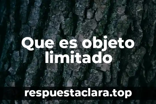 Que es objeto limitado
