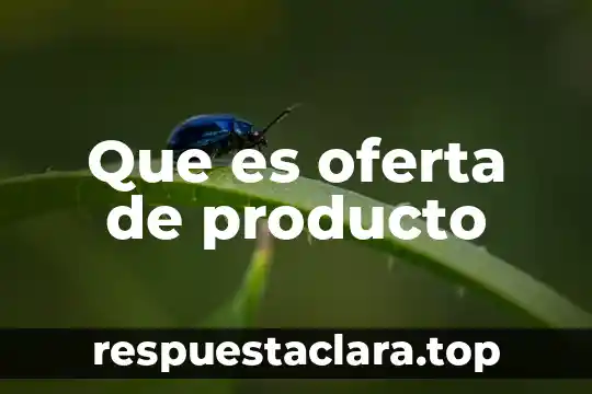 Que es oferta de producto