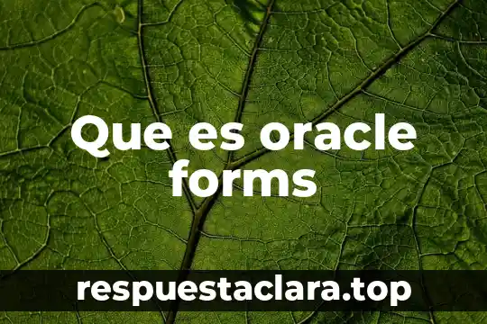 Que es el arte segun un artista 8 Que es oracle forms