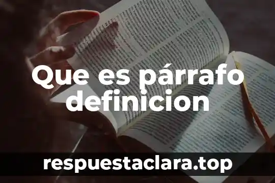 Que es párrafo definicion