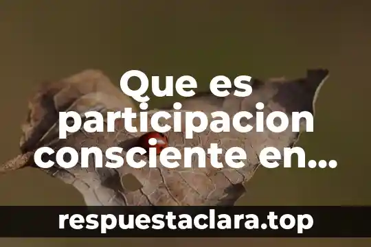 Que es participacion consciente en filosofia