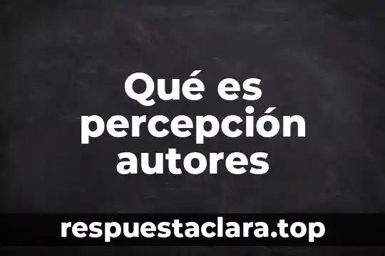 Qué es percepción autores