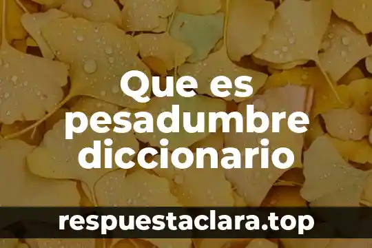 Que es pesadumbre diccionario
