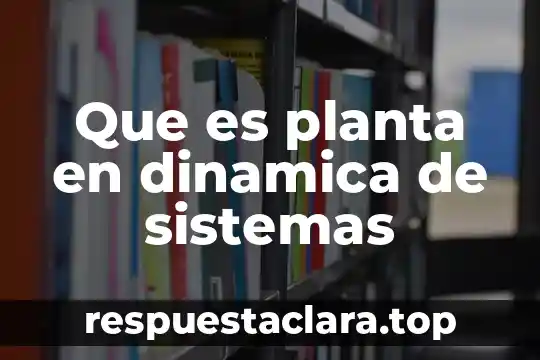 Que es planta en dinamica de sistemas